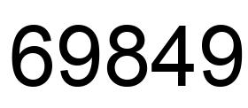 Number 69849 black image