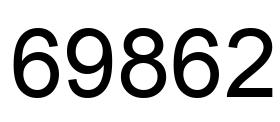 Número 69862 imagen negro