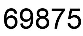 Number 69875 black image