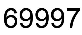 Number 69997 black image