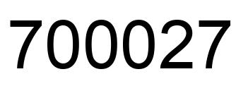 Number 700027 black image