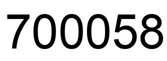Number 700058 black image
