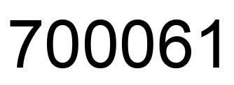 Number 700061 black image