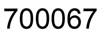 Number 700067 black image