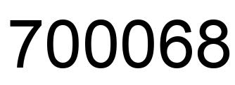 Number 700068 black image