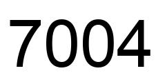 Number 7004 black image