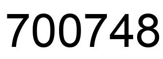 Number 700748 black image