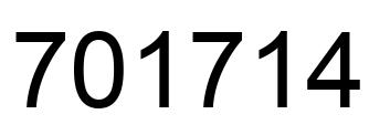 Number 701714 black image