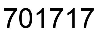Number 701717 black image