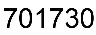 Number 701730 black image