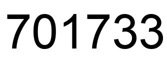 Number 701733 black image