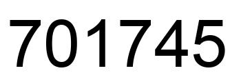 Number 701745 black image