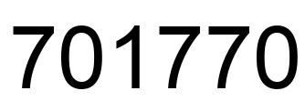 Number 701770 black image