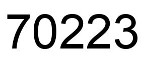 Número 70223 imagen negro
