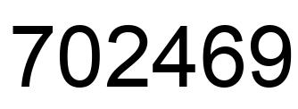 Number 702469 black image