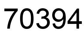 Número 70394 imagen negro