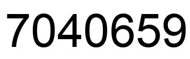 Number 7040659 black image