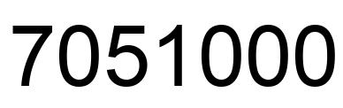 Number 7051000 black image