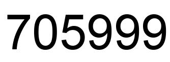 Number 705999 black image