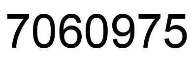 Number 7060975 black image