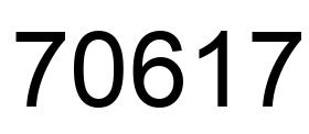 Número 70617 imagen negro