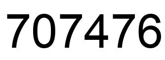 Number 707476 black image