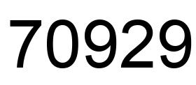Number 70929 black image