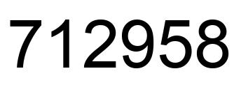 Number 712958 black image