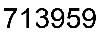 Number 713959 black image