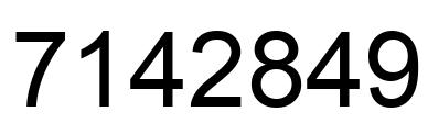 Number 7142849 black image
