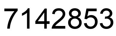 Number 7142853 black image