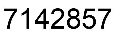 Number 7142857 black image
