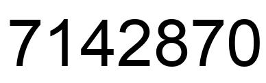 Number 7142870 black image