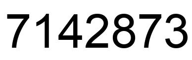 Number 7142873 black image