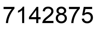 Number 7142875 black image