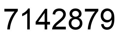 Number 7142879 black image