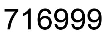 Number 716999 black image