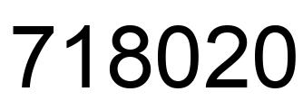 Number 718020 black image
