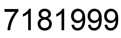 Número 7181999 imagen negro