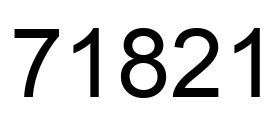 Número 71821 imagen negro