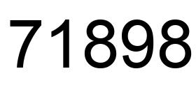 Number 71898 black image