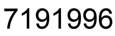 Number 7191996 black image