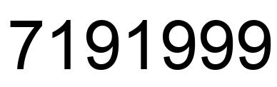 Number 7191999 black image