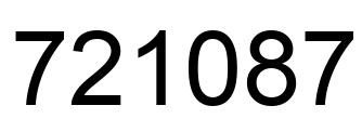 Number 721087 black image