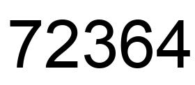 Number 72364 black image