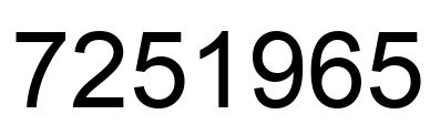 Number 7251965 black image