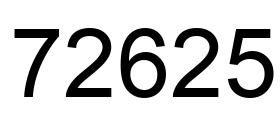 Number 72625 black image