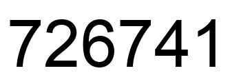 Number 726741 black image