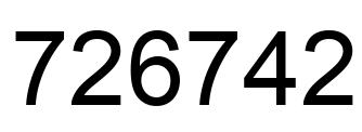 Number 726742 black image