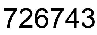 Number 726743 black image